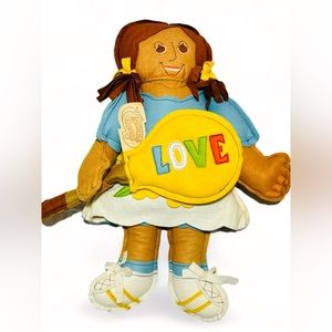 VTG Favorite Things Tennis Player Girl Felt Pillow Plush W/Tag 1977 24 Inch